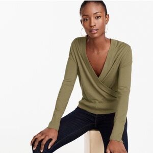 J. Crew Merino Wool Metallic Olive Sweater